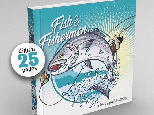 Angler Malbuch für Erwachsene (Digital) - Monsoon Publishing