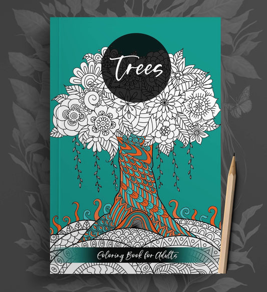 Baum Malbuch für Erwachsene (Buchdruck) - Monsoon Publishing