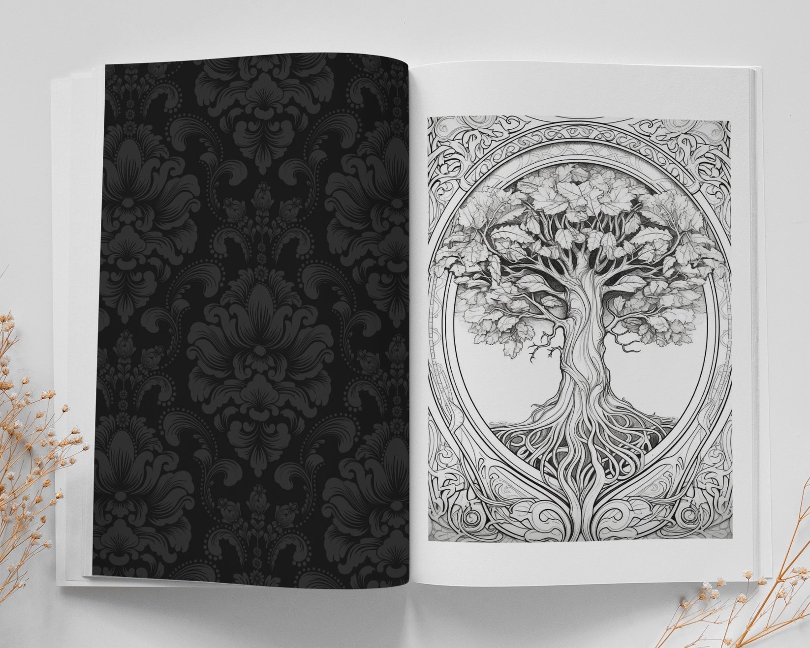Bäume Malbuch Graustufen (Digital) - Monsoon Publishing