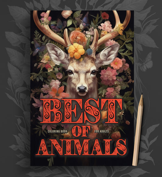 Best of Animals Malbuch Graustufen (Buchdruck) - Monsoon Publishing