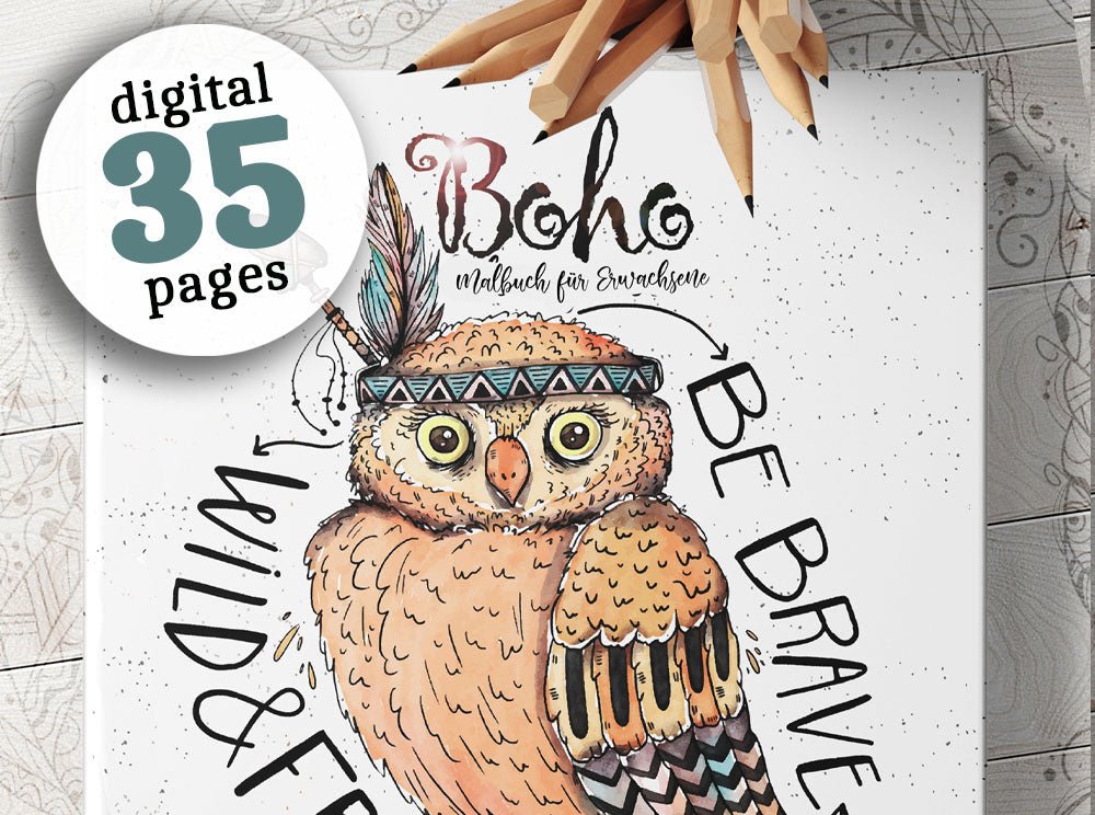 Boho Malbuch für Erwachsene (Digital) - Monsoon Publishing