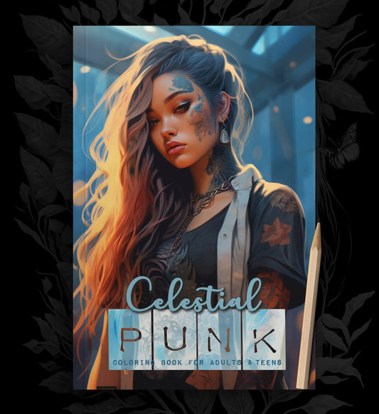 Celestial Punk Malbuch Graustufen (Buchdruck) - Monsoon Publishing