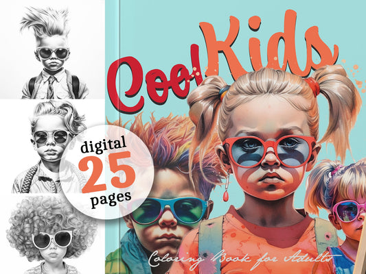 Coole Kinder Malbuch Graustufen (Digital) - Monsoon Publishing