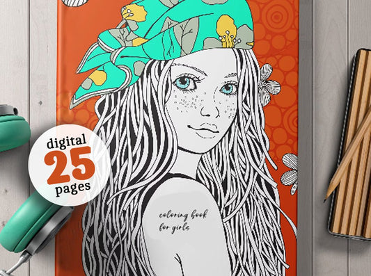 Doodle Girls Malbuch für Mädchen (Digital) - Monsoon Publishing