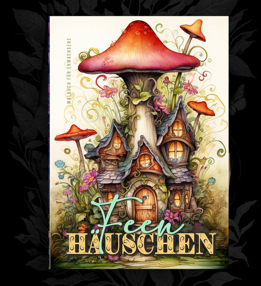 Feen Häuschen Malbuch Graustufen (Buchdruck) - Monsoon Publishing