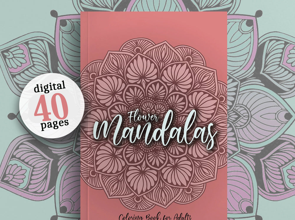 Blumen Mandalas Malbuch für Erwachsene (Digital)