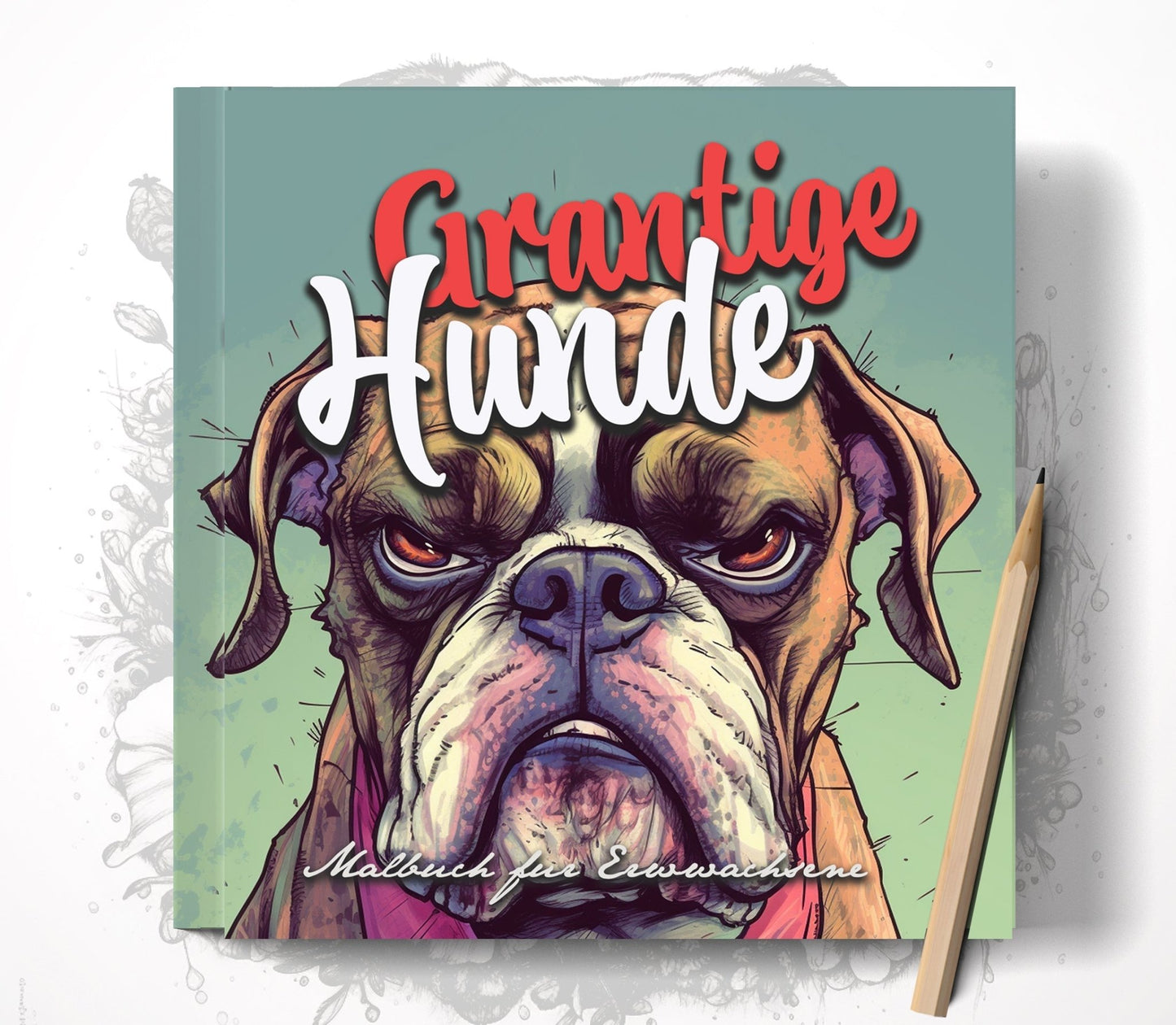 Grantige Hunde Malbuch Graustufen (Digital) - Monsoon Publishing