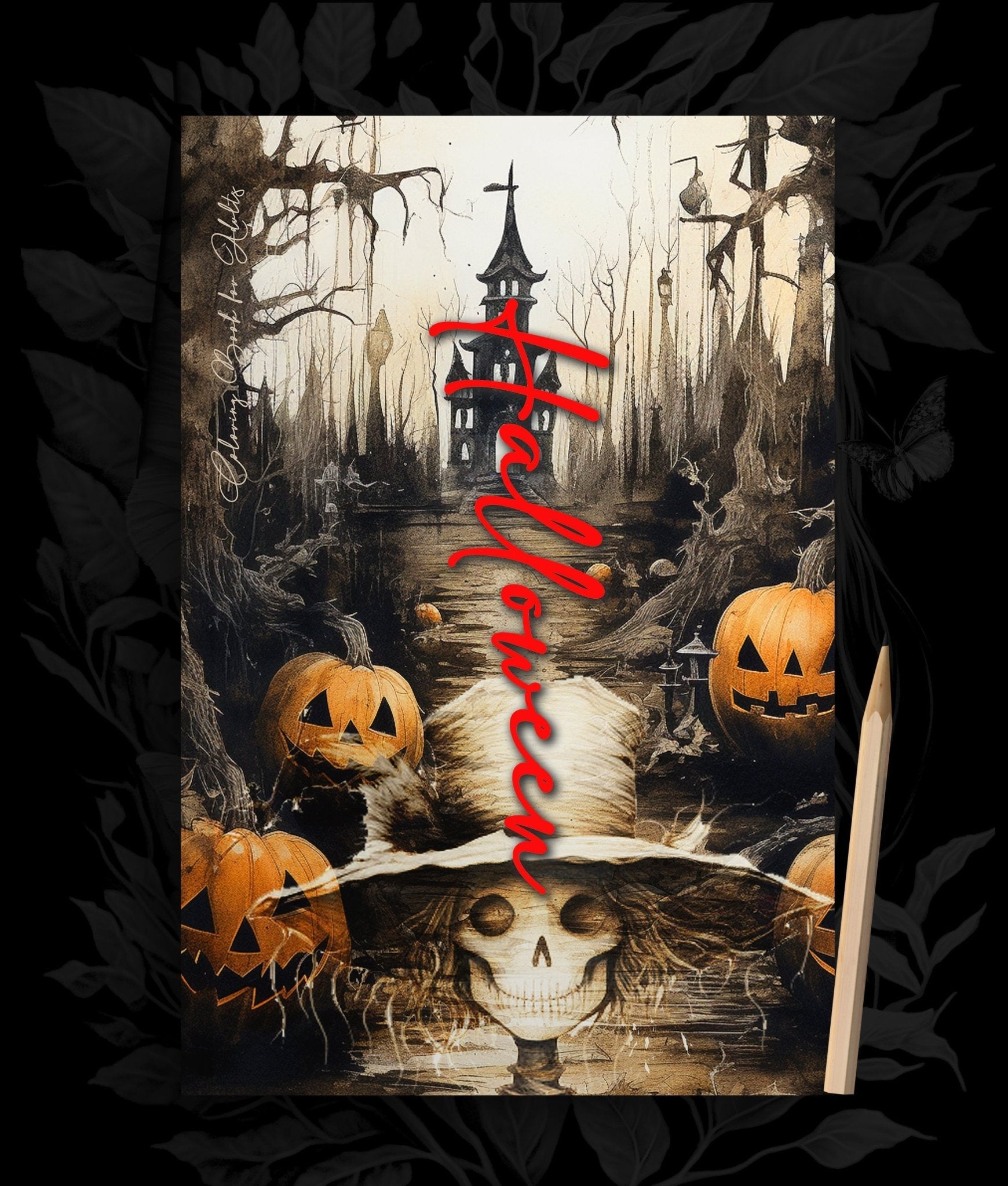 Halloween Malbuch Graustufen (Digital) - Monsoon Publishing