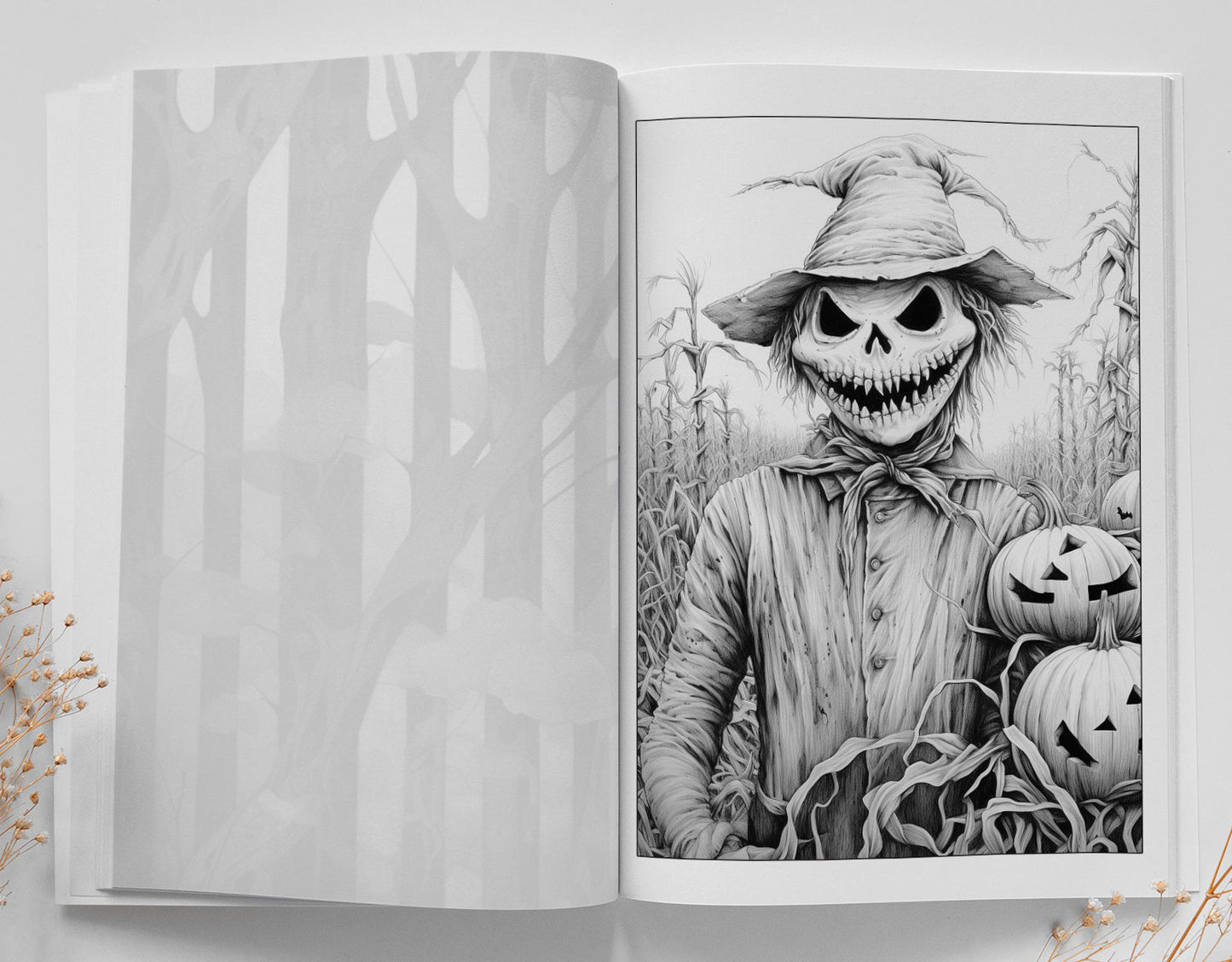 Halloween Malbuch Graustufen (Digital) - Monsoon Publishing