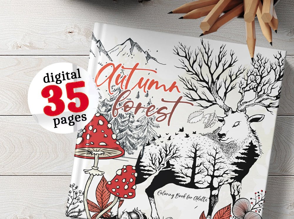 Herbst Malbuch für Erwachsene (Digital) - Monsoon Publishing