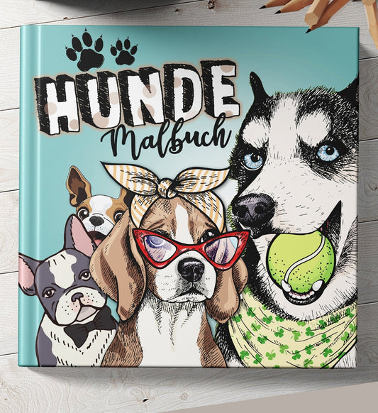 Hunde Malbuch für Erwachsene (Buchdruck) - Monsoon Publishing