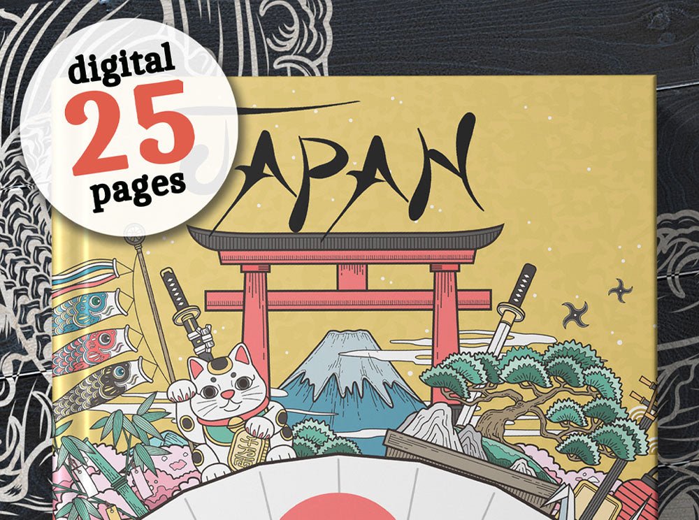 Japan Malbuch für Erwachsene (Digital) - Monsoon Publishing