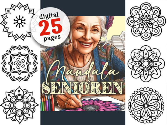 Mandalas für Senioren Malbuch (Digital) - Monsoon Publishing