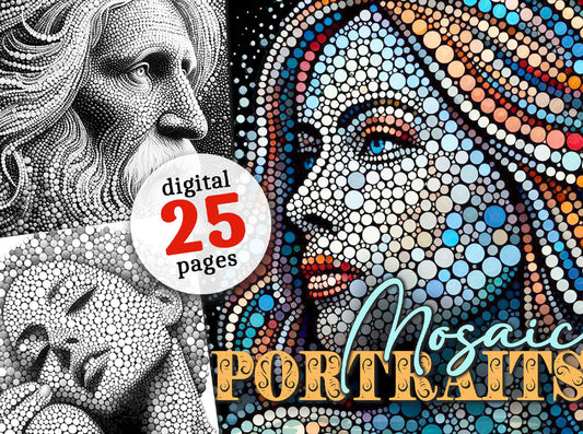 dot painting mosaik malbuch portraits monsoon publishing