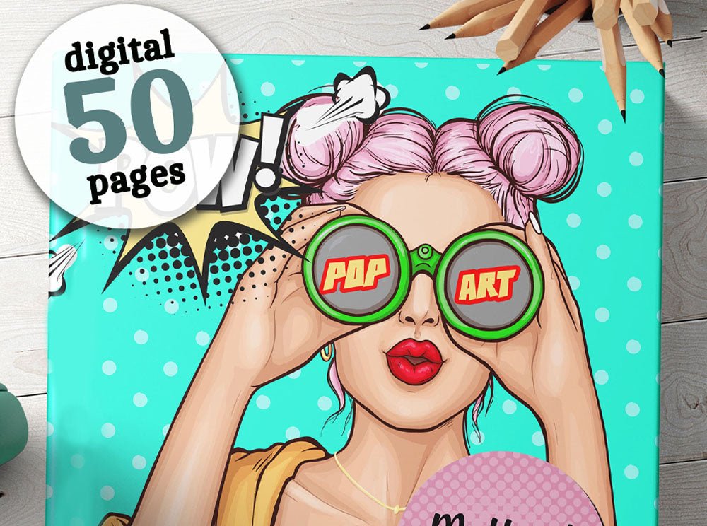 Pop Art Malbuch für Mädchen (Digital) - Monsoon Publishing