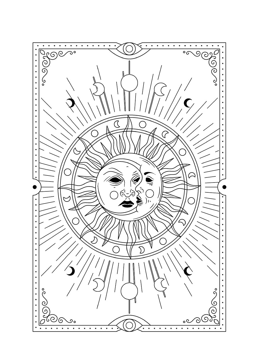 Sonne Mond Sterne Malbuch (Buchdruck) - Monsoon Publishing