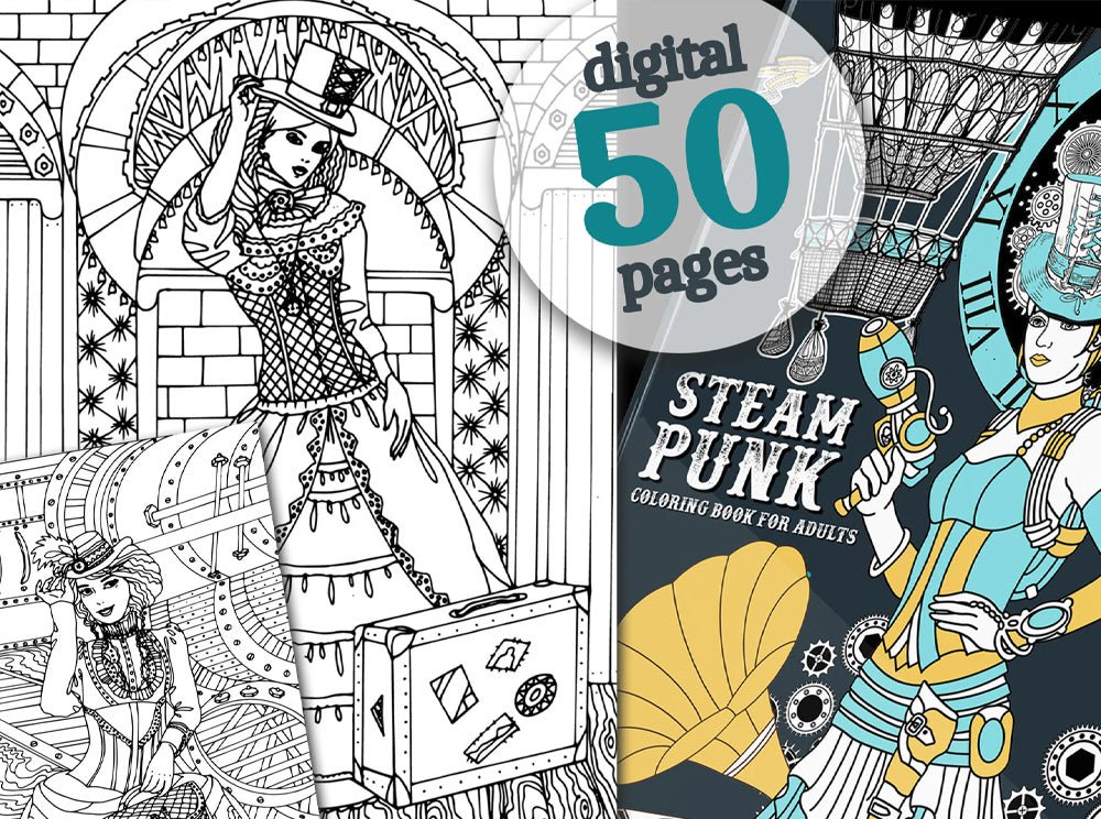 Steampunk Malbuch für Erwachsene (Digital) - Monsoon Publishing