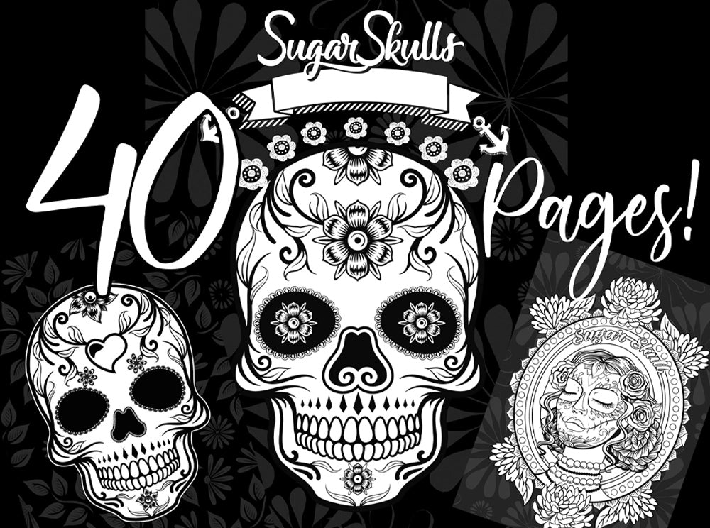 Sugar Skulls Malbuch für Erwachsene (Digital) - Monsoon Publishing