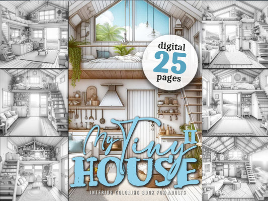 tiny house kleines haus malbuch digital - monsoon publishing