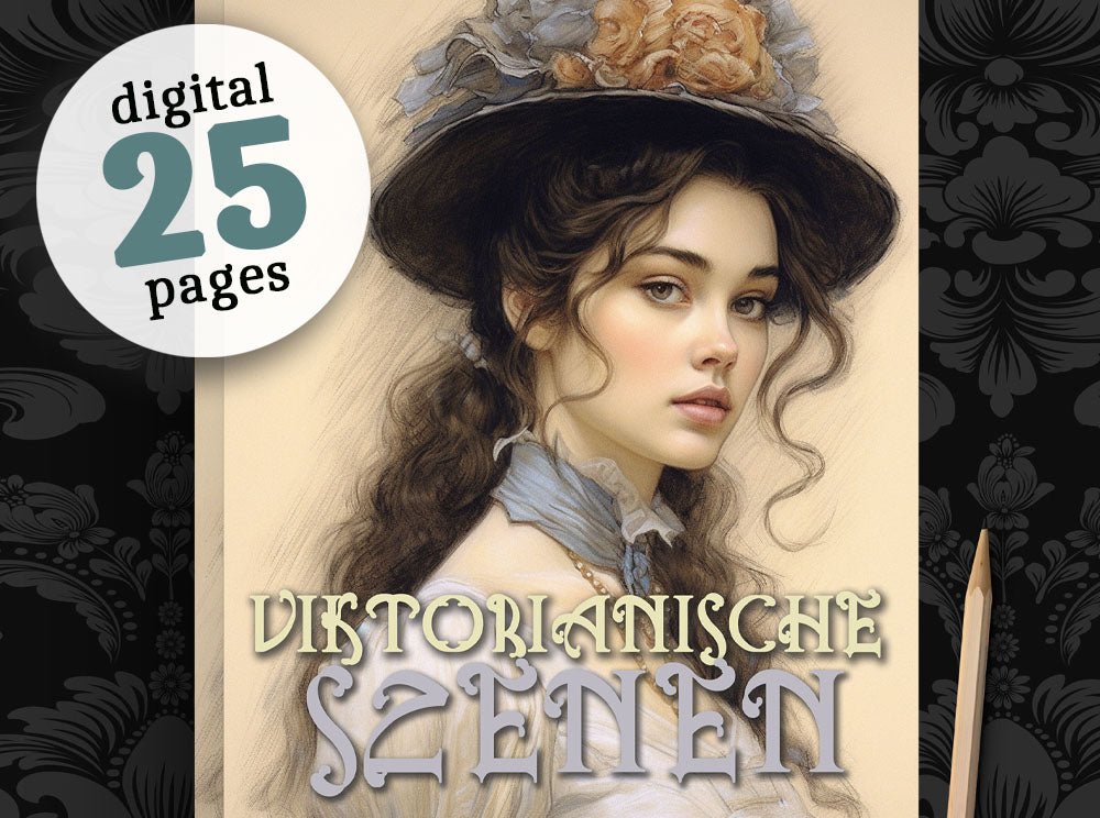 Viktorianisches Graustufen Malbuch (Digital) - Monsoon Publishing