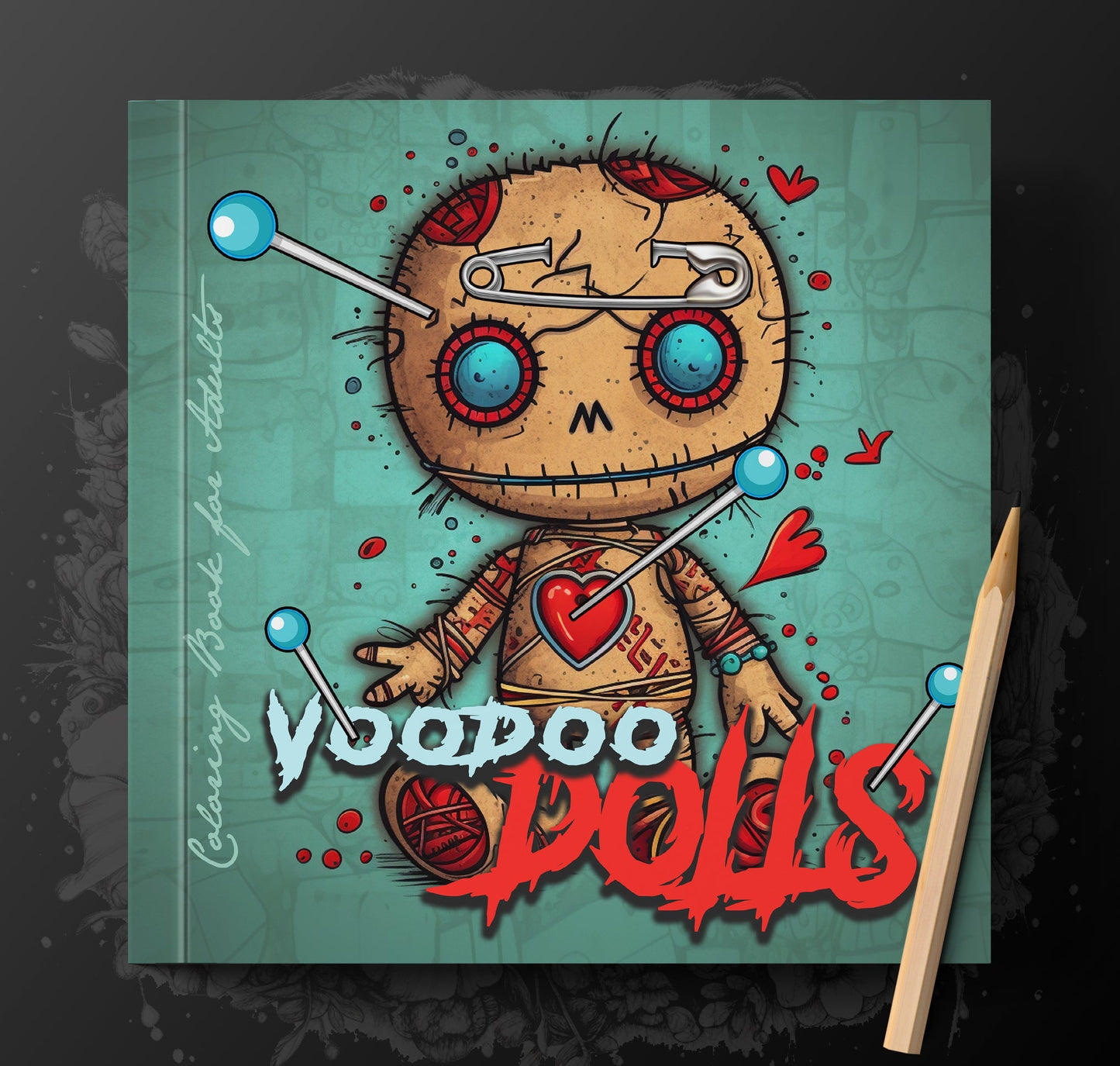Voodoo Puppen Malbuch Graustufen (Digital) - Monsoon Publishing