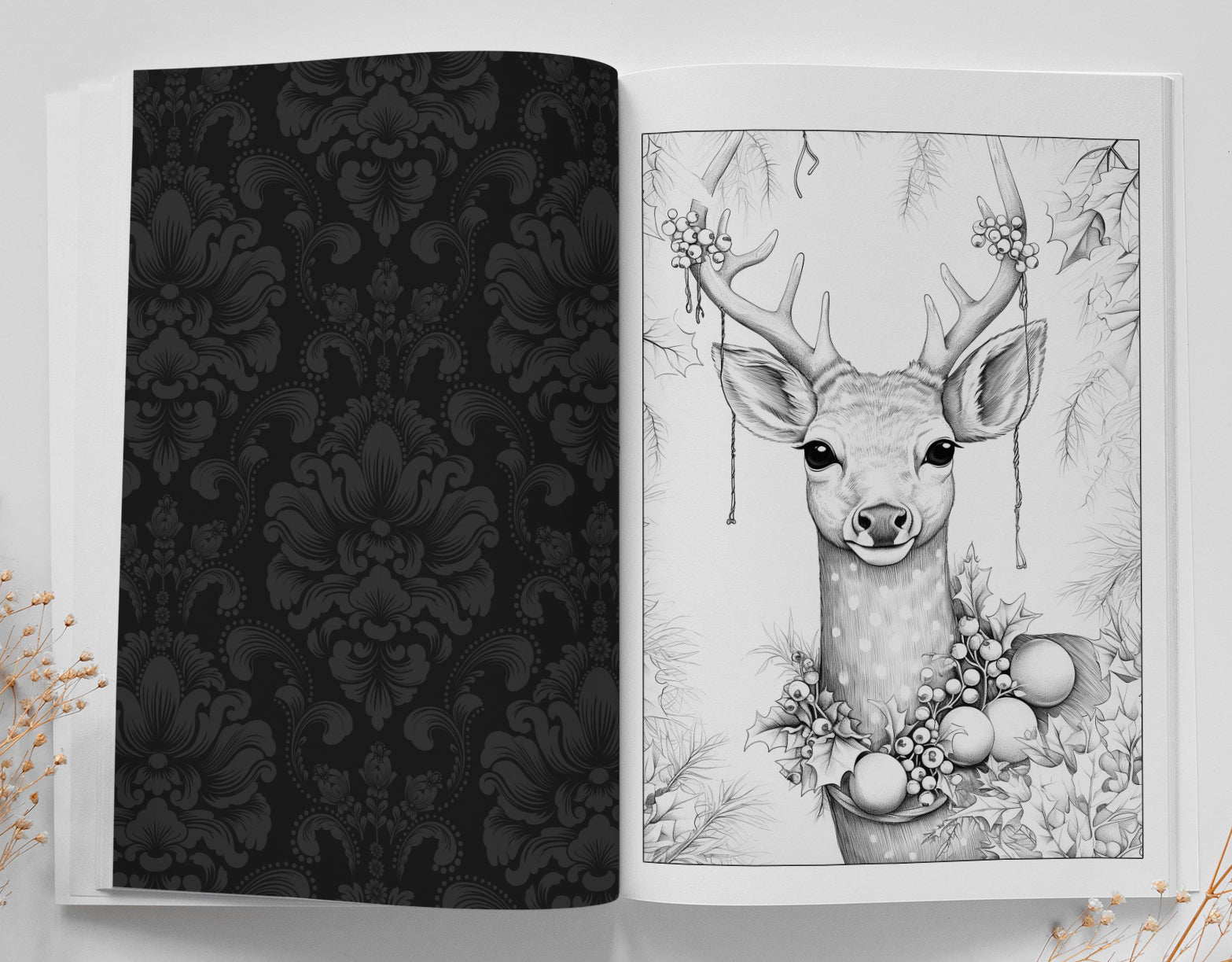 Weihnachts - Tiere Malbuch Graustufen (Digital) - Monsoon Publishing