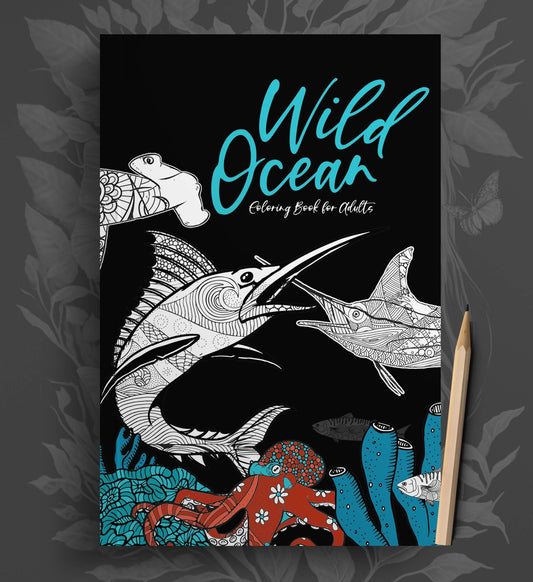 Wilder Ozean Malbuch für Erwachsene (Buchdruck) - Monsoon Publishing