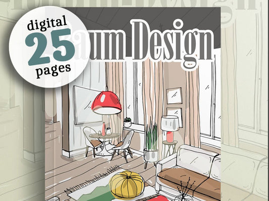 Wohndesign Malbuch für Erwachsene (Digital) - Monsoon Publishing