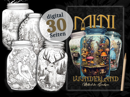 Wunderland Graustufen Malbuch (Digital) - Monsoon Publishing