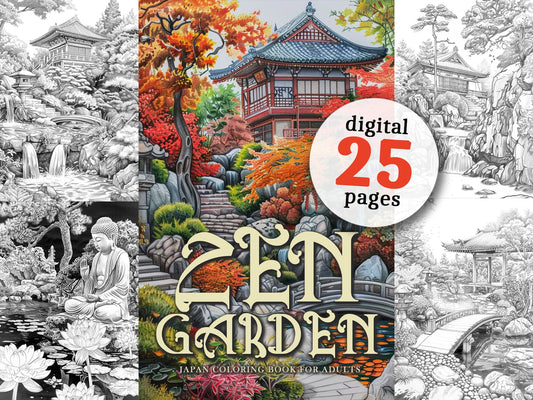 zen garten japan malbuch für erwachsene - monsoon publishing